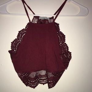 Charlotte Russe Burgundy Crop Top